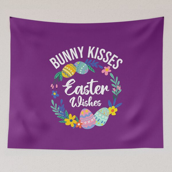 Item preview, Bunny Kisses and Easter Wishes, Easter Eggs Postcards and stickers Gift for Mom and Dad, Spring Celebration Quotes designed and sold by Eddyed.