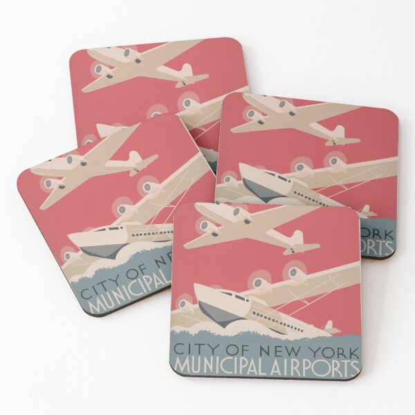 Item preview, New York Municipal Airport Vintage Poster designed and sold by blackdogshop.