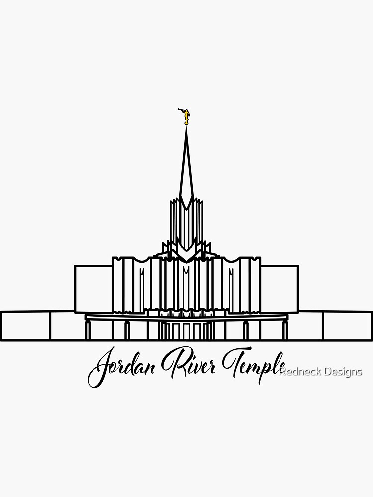 "Jordan River Utah Temple with words" Sticker by Redbubble
