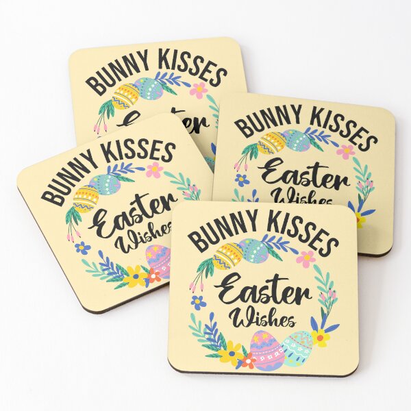 Item preview, Bunny Kisses and Easter Wishes, Easter Eggs Postcards and stickers Gift for Mom and Dad, Spring Celebration Quotes designed and sold by Eddyed.