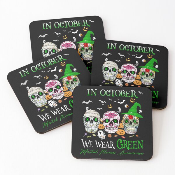 Item preview, In October We Wear Green Mental Illness Awareness designed and sold by Sabfit.