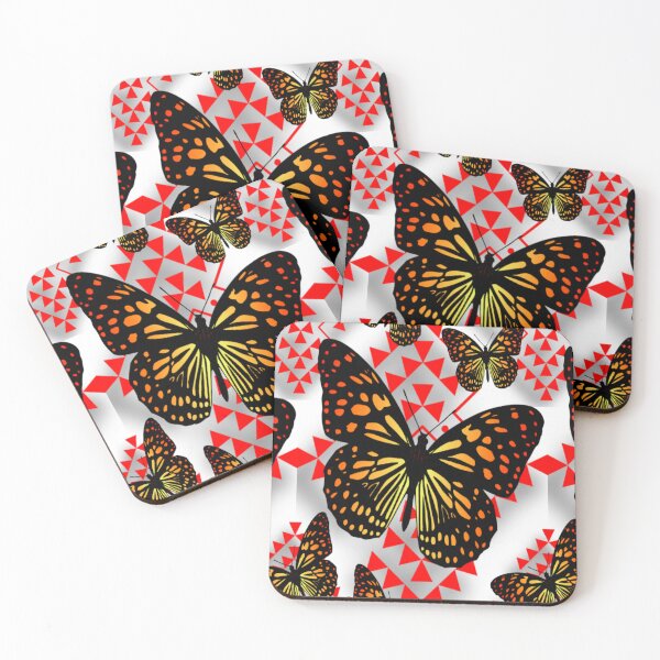 Item preview, White / Red / Fire Color  Native Butterfly Design  designed and sold by JMWCD.