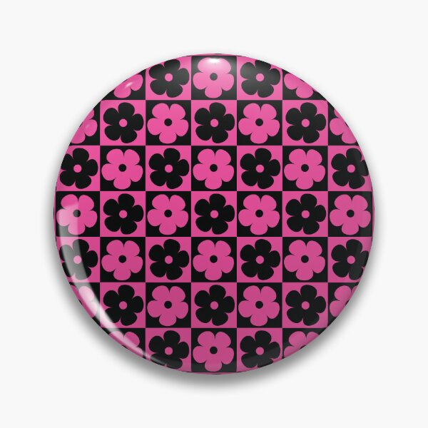 Item preview, Retro 90s Hot Pink Flower Checker designed and sold by ind3finite.