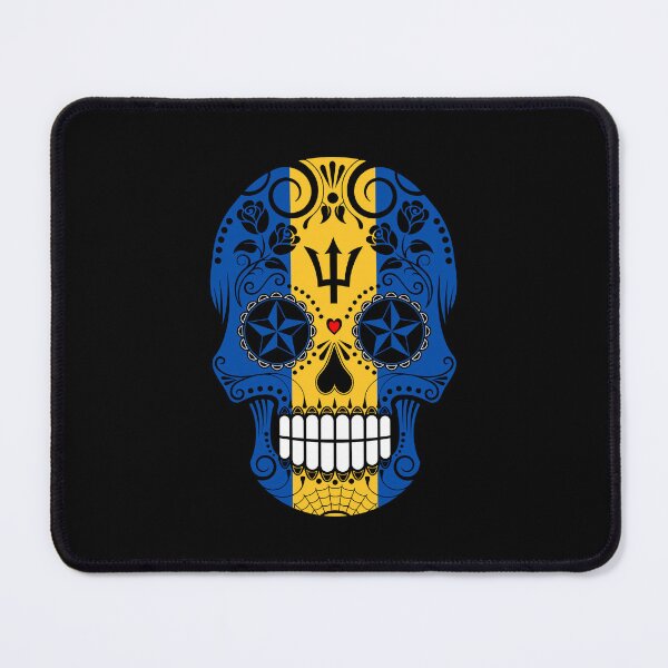 Item preview, Sugar Skull with Roses and Flag of Barbados designed and sold by JeffBartels.