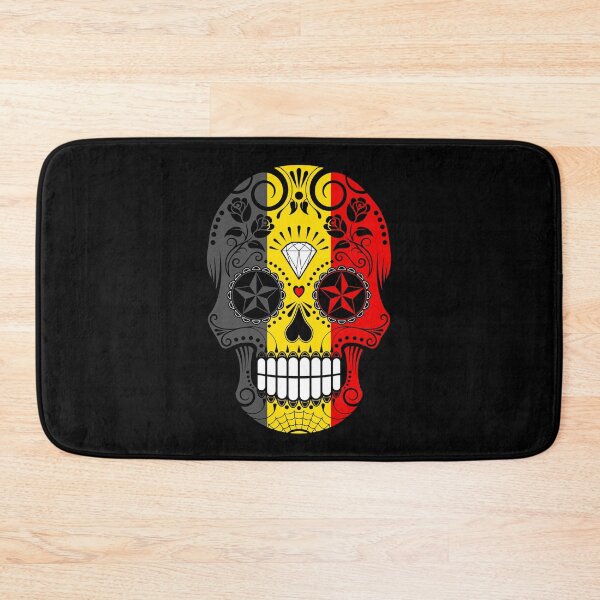 Item preview, Sugar Skull with Roses and Flag of Belgium designed and sold by JeffBartels.