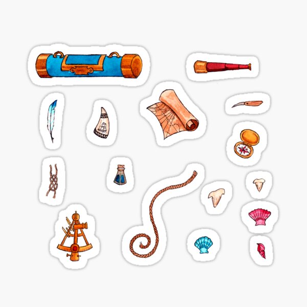 Aperçu de l'œuvre Ensemble d'autocollants d'outils de navigation créée et vendue par quakeandquiver.