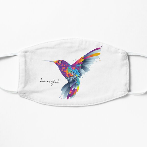 Hummingbird Premium Geometric Art Flat Mask