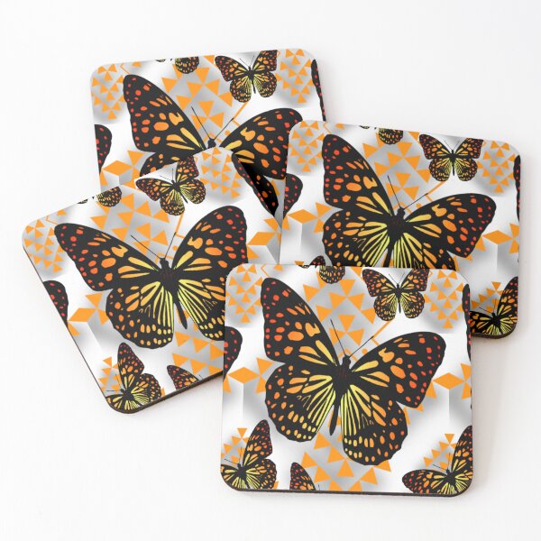 Item preview, White / Orange / Fire Color  Native Butterfly Design  designed and sold by JMWCD.