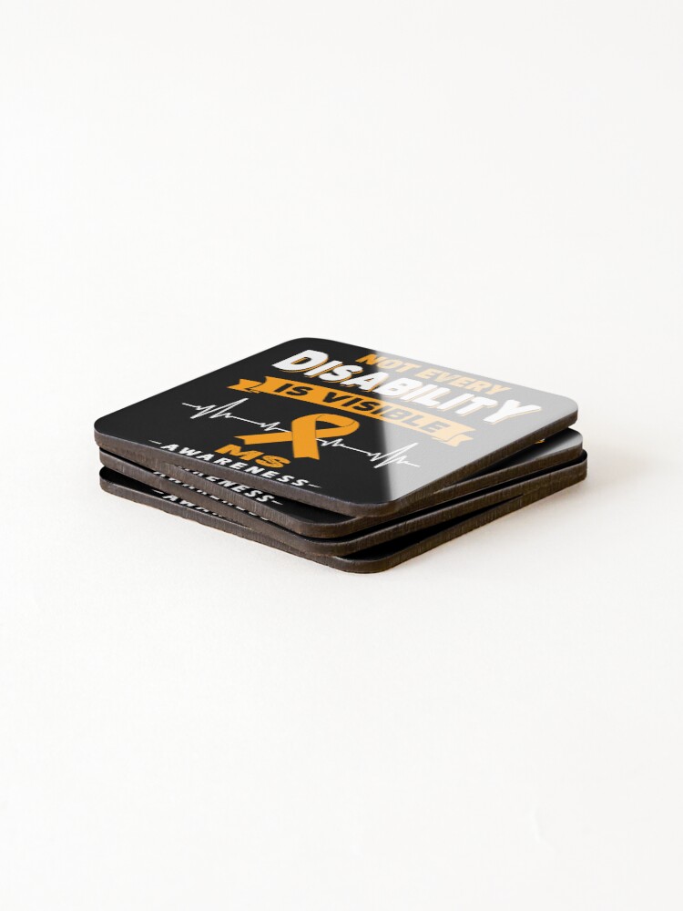 Thumbnail 4 of 5, Coasters (Set of 4), MS Awareness - Not Every Disability Is Visible designed and sold by RidnerStore.