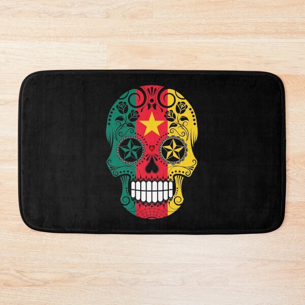 Item preview, Sugar Skull with Roses and Flag of Cameroon designed and sold by JeffBartels.