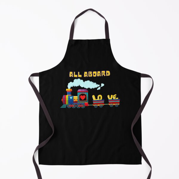 Item preview, All Aboard Multi Color Retro Love Train Yellow and Blue Letters Graphic designed and sold by podguy.