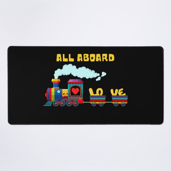 Item preview, All Aboard Multi Color Retro Love Train Yellow and Black Letters Graphic designed and sold by podguy.