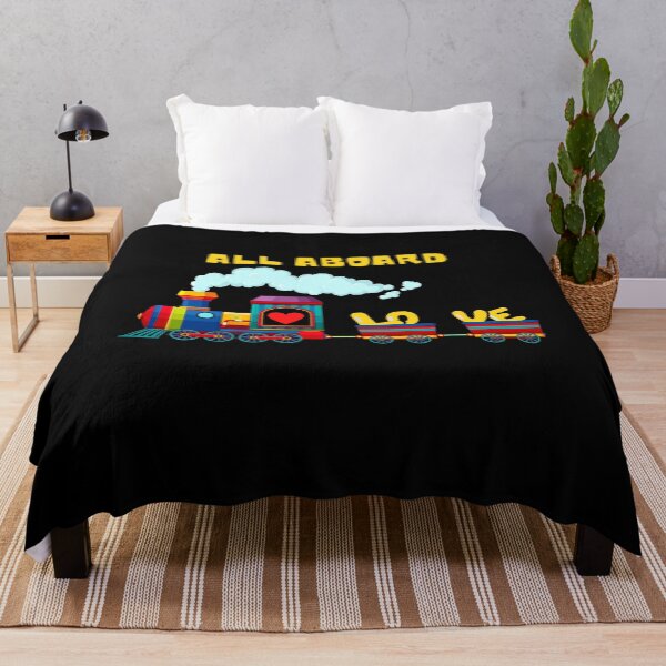Item preview, All Aboard Multi Color Retro Love Train Yellow and Black Letters Graphic designed and sold by podguy.