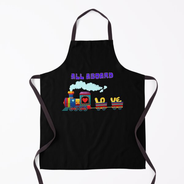 Item preview, All Aboard Multi Color Retro Love Train Blue and Yellow Letters Graphic designed and sold by podguy.