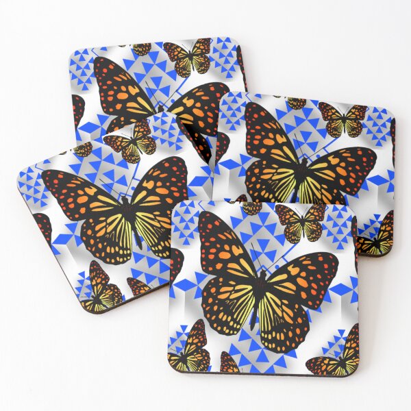 Item preview, White / Blue  / Fire Color  Native Butterfly Design  designed and sold by JMWCD.