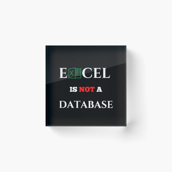 Aperçu de l'œuvre Excel n'est pas une base de données créée et vendue par MDARTSY.