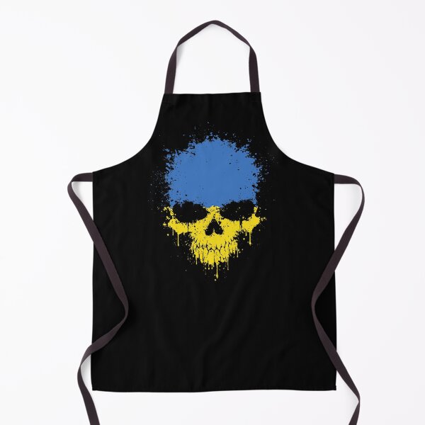 Item preview, Chaotic Ukrainian Flag Splatter Skull designed and sold by JeffBartels.