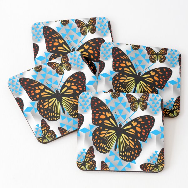 Item preview, White / Light Blue  / Fire Color  Native Butterfly Design  designed and sold by JMWCD.