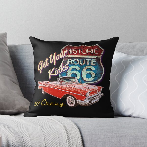 Vintage car throw top pillows