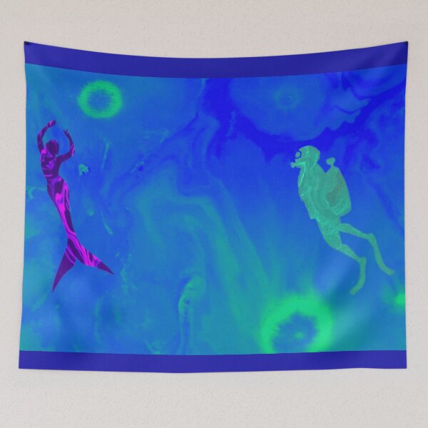 Item preview, Mermaid and Scuba Diver in a Surreal Ocean designed and sold by Artistability.