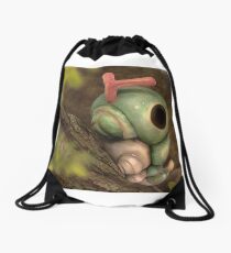Caterpie on a tree Drawstring Bag