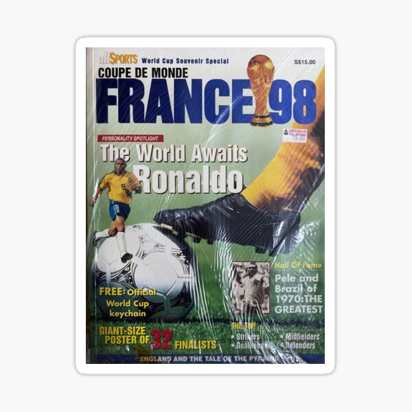 Sticker plastifié FRANCE 98 Coupe du Monde Football 9cm x 8cm 