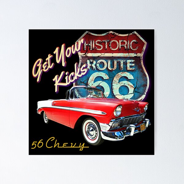 Item preview, 1956 Chevy Bel Air Vintage Retro Classic Car Street Hot Rod Antique Route 66 Design designed and sold by AGED Limited.