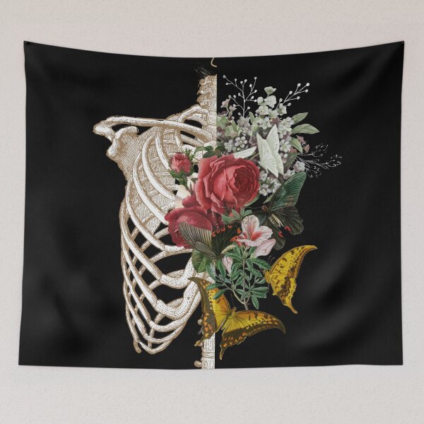 Item preview, Vintage Floral Skeleton Ribcage designed and sold by TheBrotherHouse.