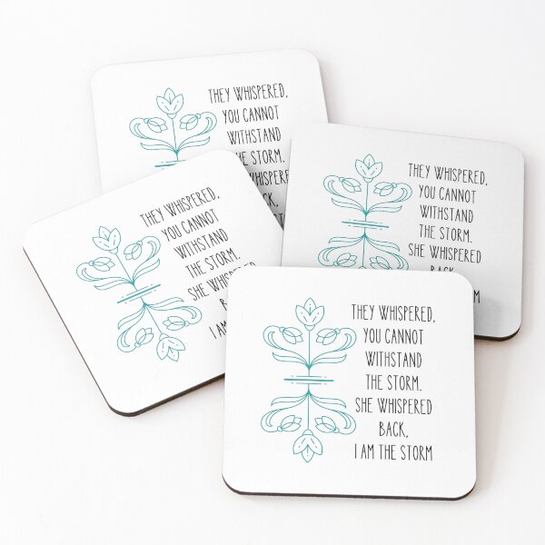 Item preview, I am the storm, strong women quote for strong women, featuring a beautiful, mirrored flower design designed and sold by Auntieck.