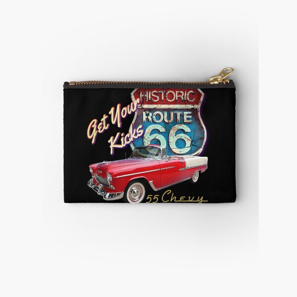 Item preview, Get your kicks 1955Chevy Bel Air Vintage Retro Classic Car Street Hot Rod Antique Route 66 Design designed and sold by AGED Limited.