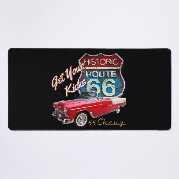 Item preview, Get your kicks 1955Chevy Bel Air Vintage Retro Classic Car Street Hot Rod Antique Route 66 Design designed and sold by AGED Limited.