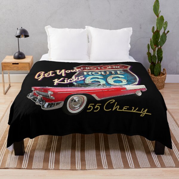 Item preview, Get your kicks 1955Chevy Bel Air Vintage Retro Classic Car Street Hot Rod Antique Route 66 Design designed and sold by AGED Limited.