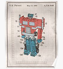 Optimus Prime Transformers Patent Poster