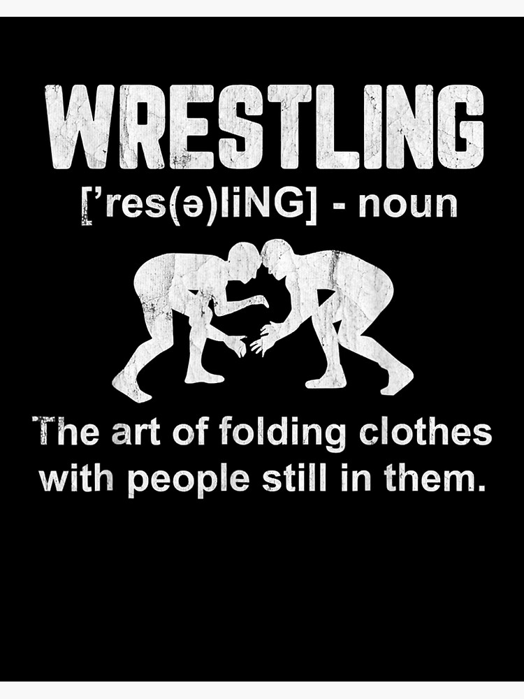 "Wrestling Definition, Vintage Wrestling Wrestle Men, Basic Novelty