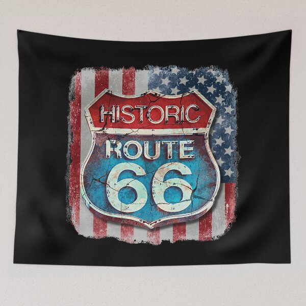 Item preview, Get your kicks on Route 66 sign with the American flag. designed and sold by AGED Limited.