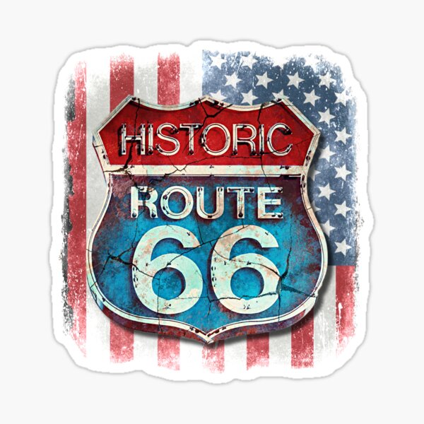 Item preview, Get your kicks on Route 66 sign with the American flag. designed and sold by AGED Limited.