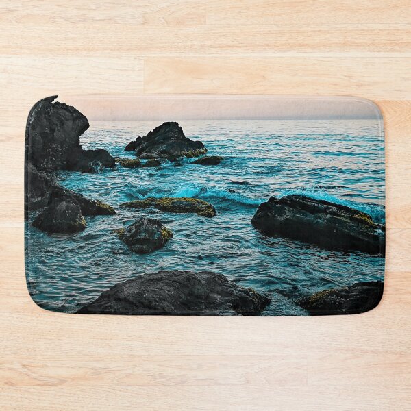 Item preview,  rocky blue ocean beach water  designed and sold by anisbbmbrush.