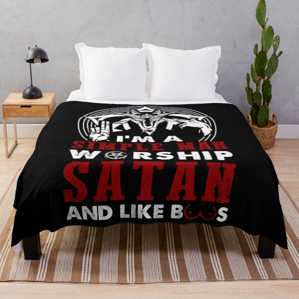 Item preview, I'm a simple man worship satan and like boos designed and sold by JoyceGray.