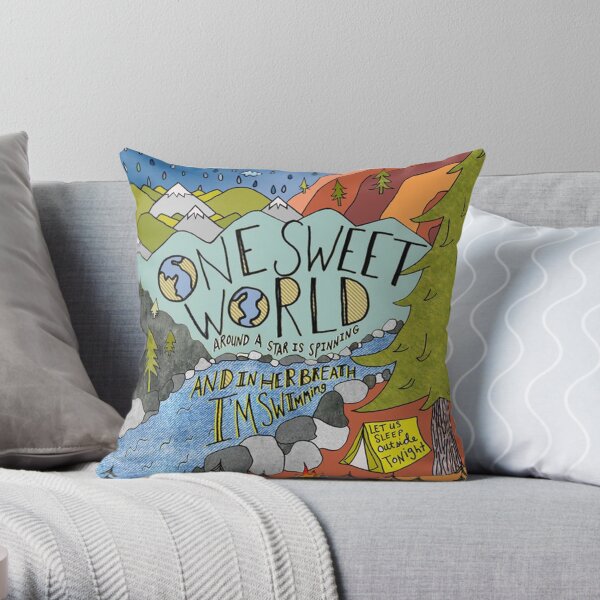 one sweet world Throw Pillow