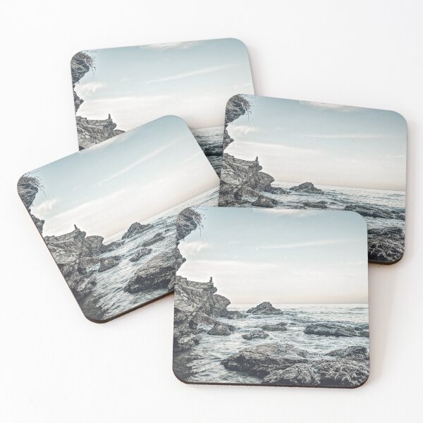 Item preview,  Black and white  rocky ocean  designed and sold by anisbbmbrush.