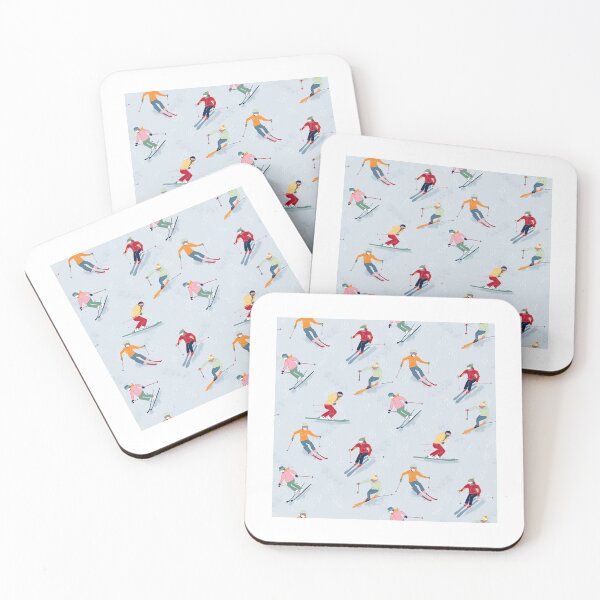 Item preview, Ski Athletes On Light Blue Background Pattern designed and sold by AniyahDuBuque.