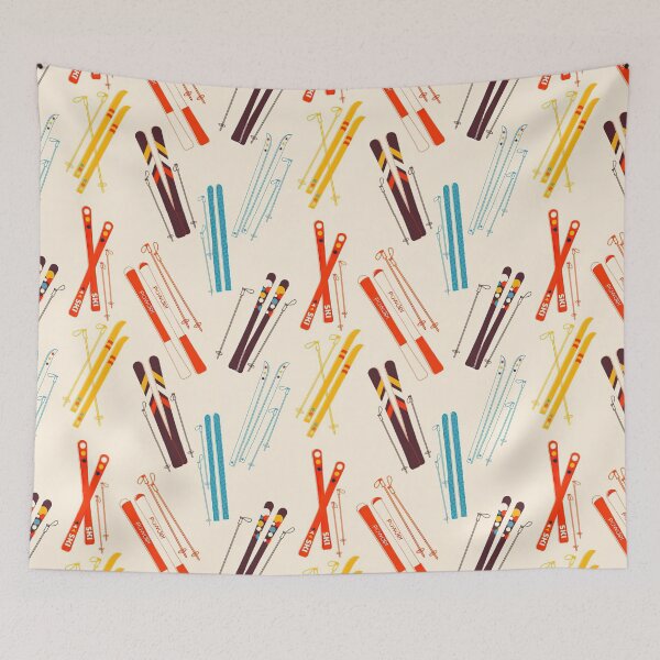 Item preview, Ski Boards On Light Yellow Background Pattern designed and sold by AniyahDuBuque.