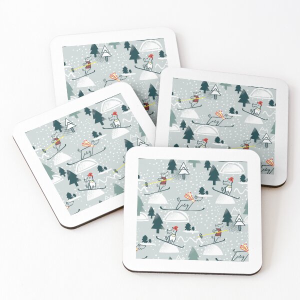 Item preview, Ski Dog On Light Green Background Pattern designed and sold by AniyahDuBuque.