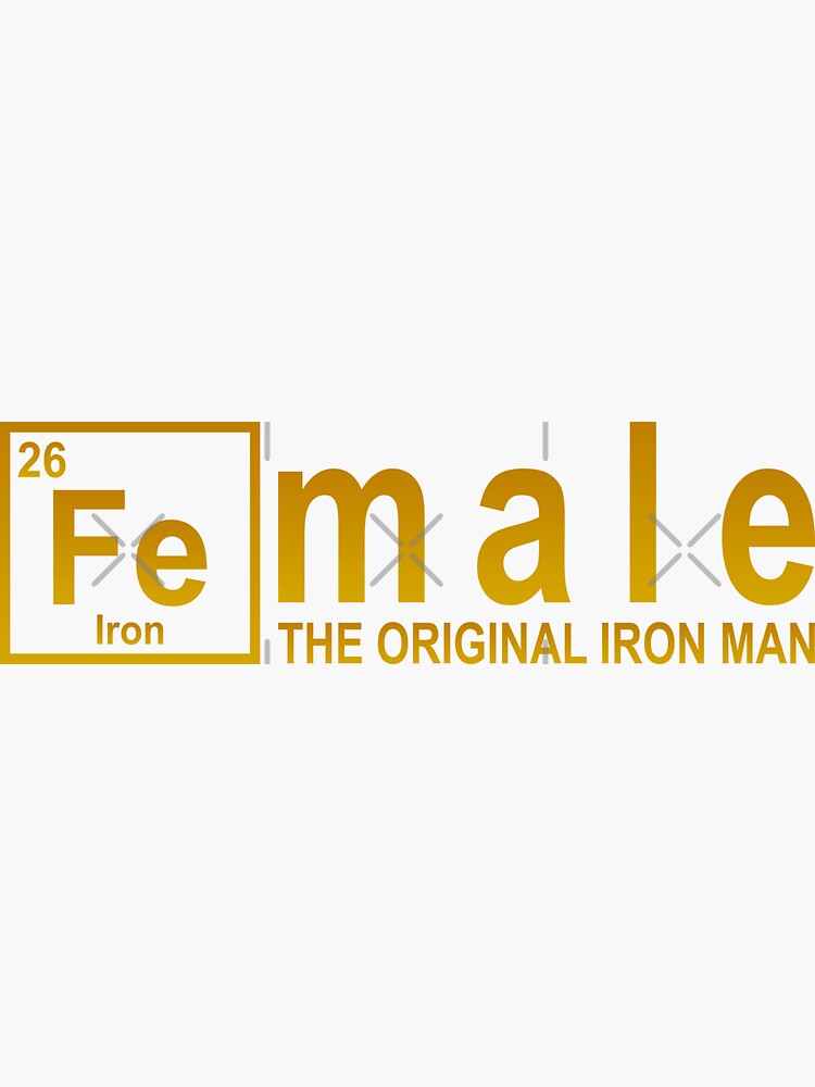 "Womens Fe for Iron Shirt, Original Iron Man" Sticker by AmyxAcree