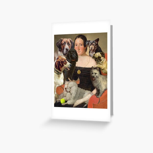 Dog Lover Lady pet portrait Greeting Card