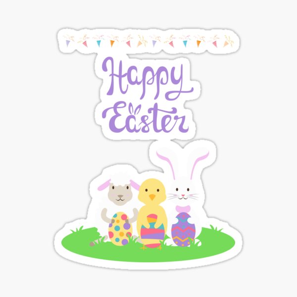 Happy Easter - Animal Friends Sticker