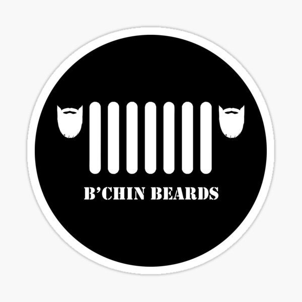 "Beard, black, more offroad jeepers" Sticker by BChinBeards Redbubble
