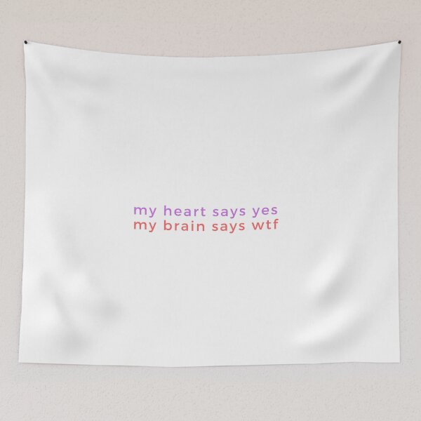 Item preview, My heary says yes,my brain says wtf Cool, classic T-Shirt  designed and sold by RedaSouq.