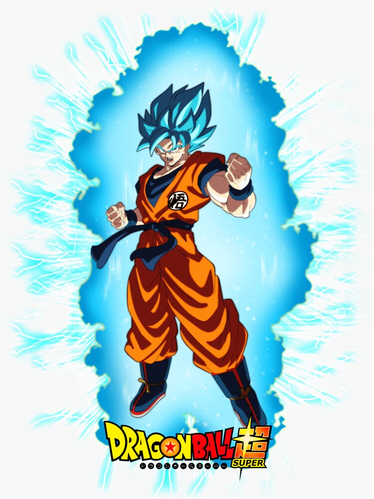 Sticker Mural Goku SSJ Blue, Adhésif Dragon Ball