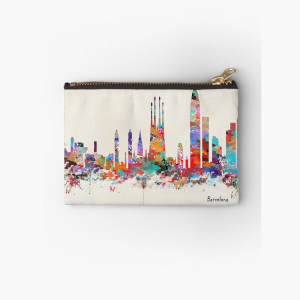 Artikelvorschau, Barcelona Skyline Aquarell entworfen und verkauft von bri-b.